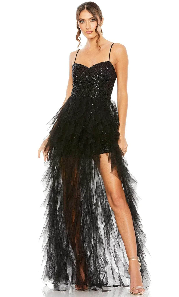 Ieena Duggal 27119 - Sleeveless Sequin Embellished Evening Dress Prom Dresses 0 / Black