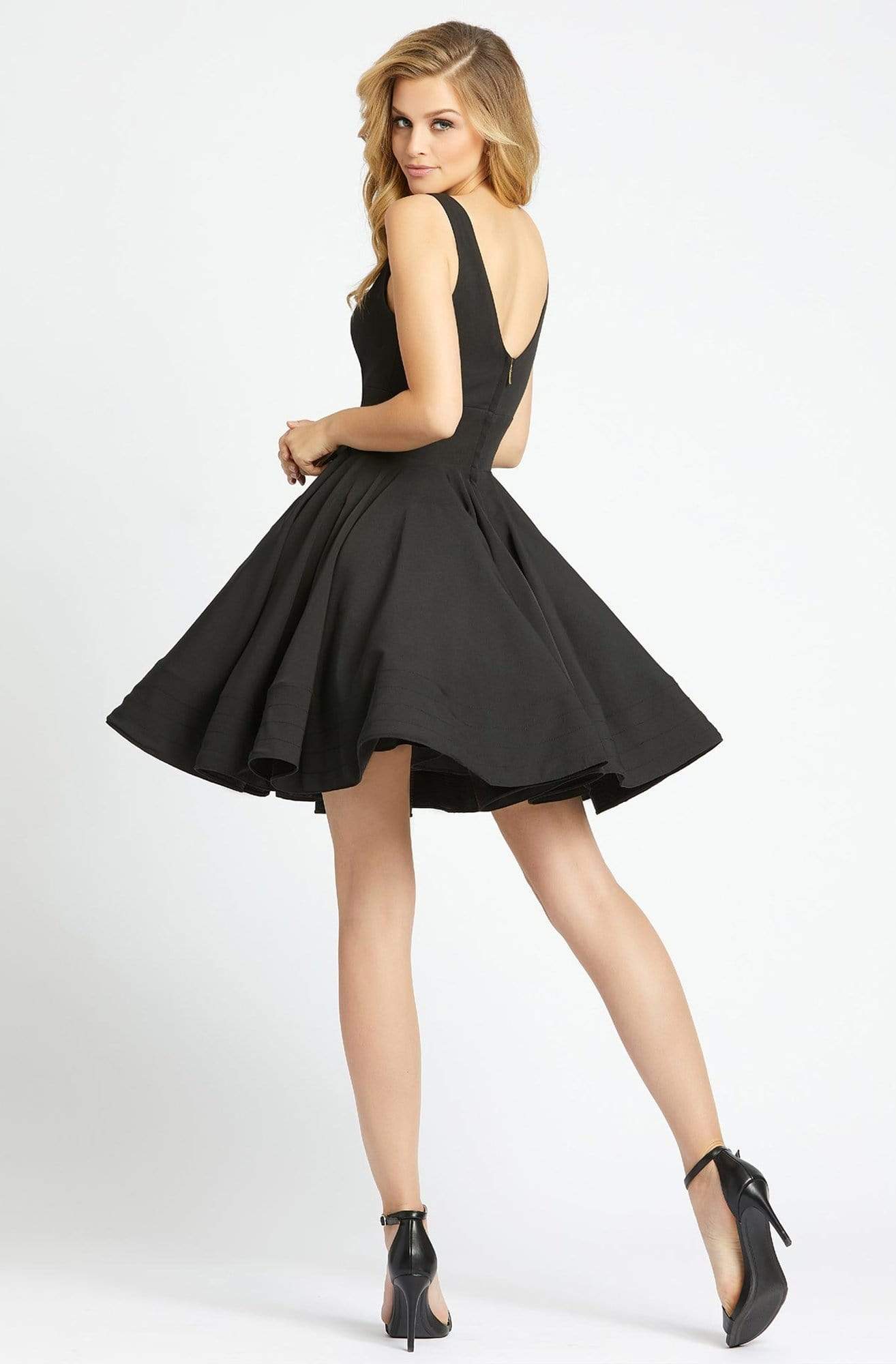 ieena for mac duggal fit & flare cocktail dress Mac Duggal 48478 V-Neck Short Party Dress