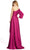 Ieena Duggal - 49141 Asymmetric Bishop Sleeve Long Dress Prom Dresses