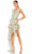 Ieena Duggal - 49144 Floral Printed High Low Dress Holiday Dresses 0 / Green Multi