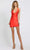Ieena Duggal - 55300 Plunging Halter Neck Fitted Dress Special Occasion Dress 0 / RED