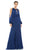 Ieena Duggal - 55397I Split Blouson Sleeve Cutout Gown Evening Dresses 0 / Midnight