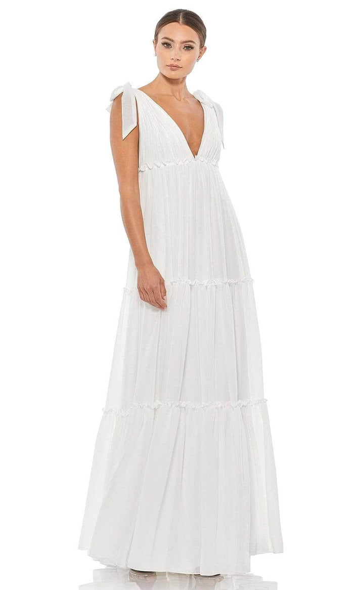 Ieena Duggal - 55411I Tiered A-Line Dress Evening Dresses 0 / White