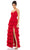 Ieena Duggal - 55416I Tiered High Slit A-Line Dress Evening Dresses 0 / Red