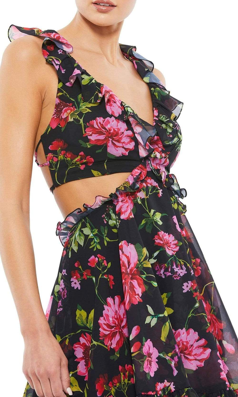 Ieena Duggal - 9155I Sexy Floral Open Back Dress Couture Candy Ieena Duggal - 9155I Sexy Floral Open Back Dress Couture Candy