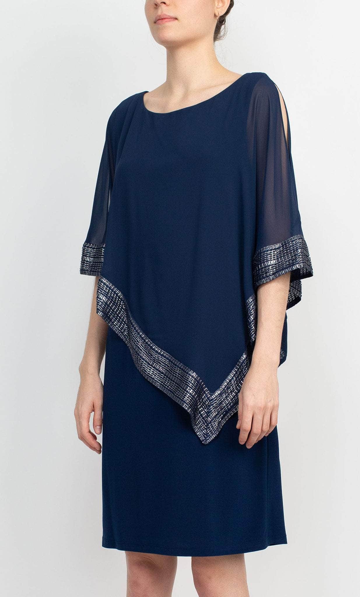 Ignite Evenings IG111176 - Boat Neck Cape Sleeve Cocktail Dress Ignite Evenings IG111176 - Boat Neck Cape Sleeve Cocktail Dress