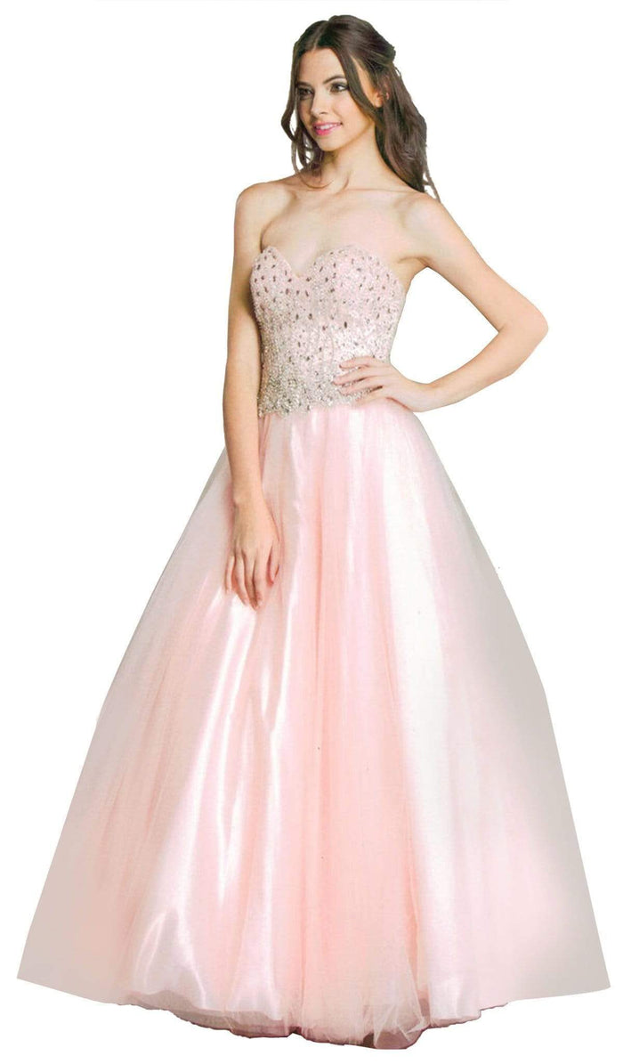 Iridescent Sweetheart A-Line Evening Gown Prom Dresses XXS / Light-Pink
