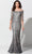 Ivonne D 118D07W - Lace Trumpet Evening Gown Special Occasion Dress 16W / Silver/Gray