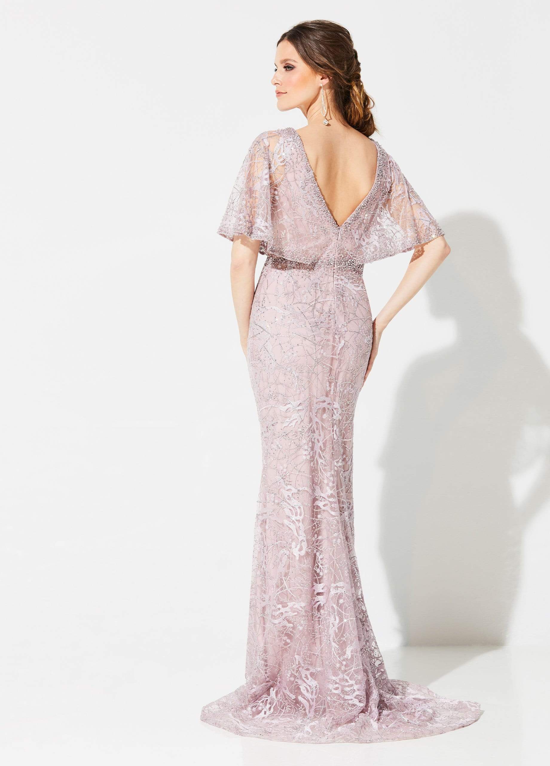 Ivonne D for Mon Cheri - 219D72 Embroidered Kimono Sleeve Lace Gown Couture Candy Ivonne D for Mon Cheri - 219D72 Embroidered Kimono Sleeve Lace Gown Couture Candy
