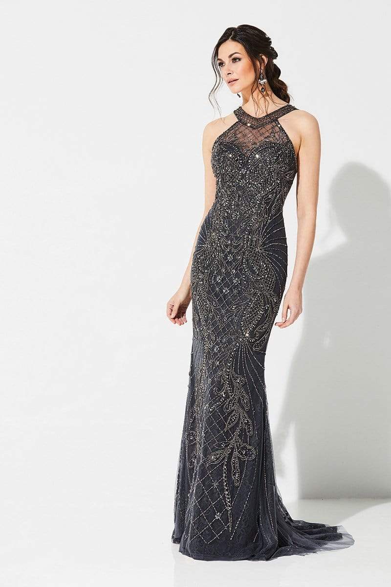 Ivonne D for Mon Cheri - 219D74 Bedazzled Halter Dress With Train 12 / Charcoal - Shop Ivonne D dresses on Couture Candy at CoutureCandy.com Ivonne D for Mon Cheri - 219D74 Bedazzled Halter Dress With Train 12 / Charcoal - Shop Ivonne D dresses on Couture Candy at CoutureCandy.com