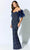 Ivonne D for Mon Cheri ID908 - Beaded Tulle Evening Gown In Blue