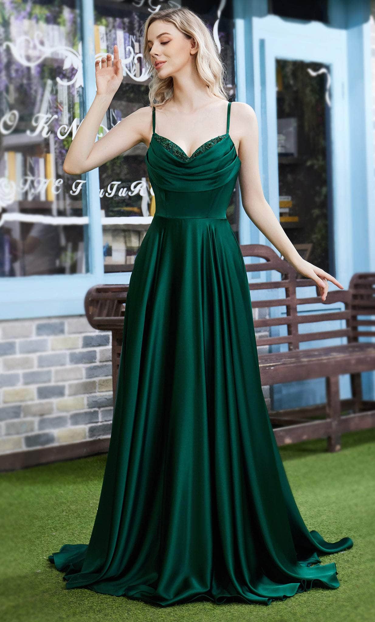 J'Adore Dresses J22016 - Beaded Cowl Neck Prom Dress 4 / Emerald - Shop J'Adore Dresses Dresses on Couture Candy at CoutureCandy.com J'Adore Dresses J22016 - Beaded Cowl Neck Prom Dress 4 / Emerald - Shop J'Adore Dresses Dresses on Couture Candy at CoutureCandy.com