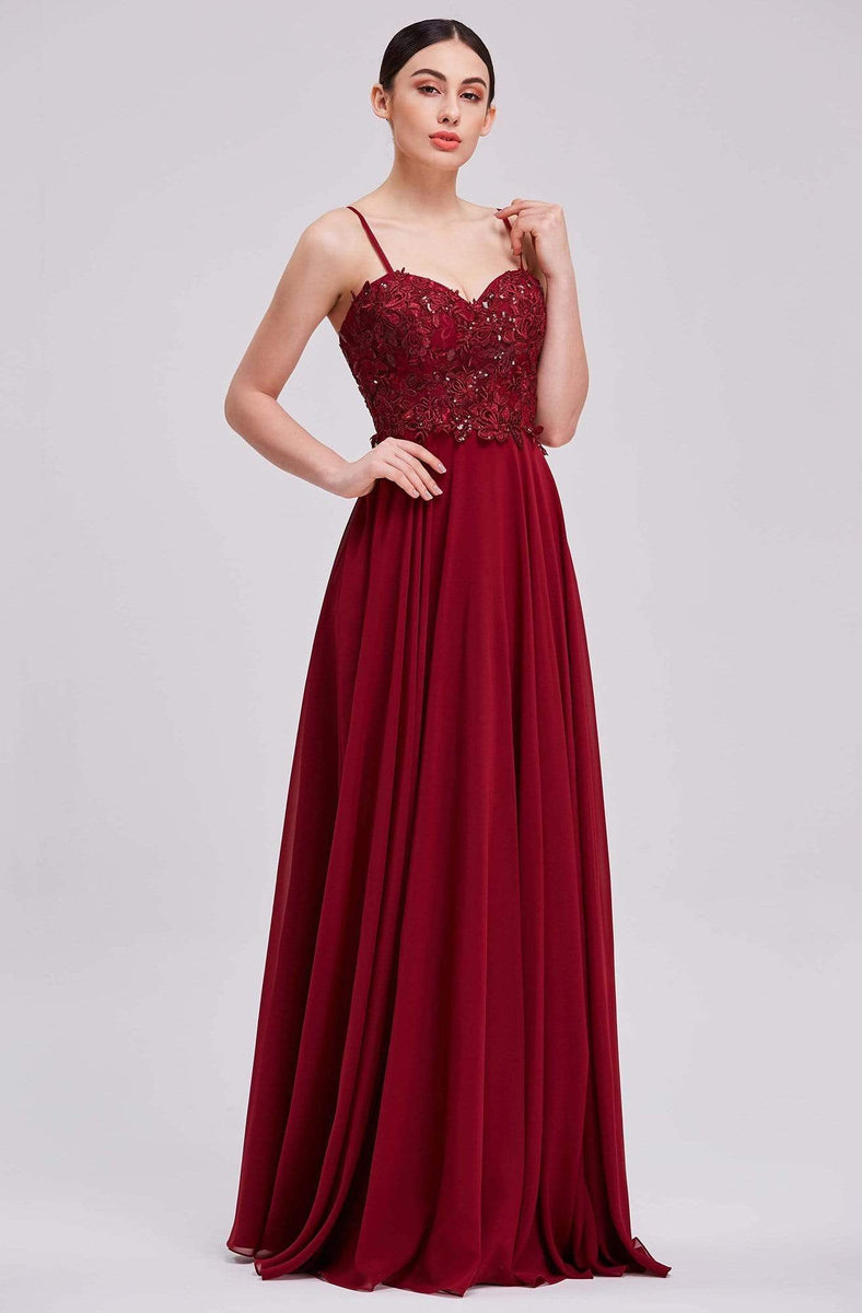 Jadore - J13073 Beaded Illusion Scoop A-Line Gown