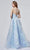 J'Adore - J19007 Floral Jacquard A-line Gown Evening Dresses