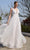 J'Adore - J19014 V Neck and Back Glittered A-line Gown Prom Dresses 2 / Ivory