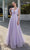 J'Adore - J19014 V Neck and Back Glittered A-line Gown Prom Dresses 2 / Lavender