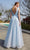 J'Adore - J19014 V Neck and Back Glittered A-line Gown Prom Dresses