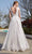 J'Adore - J19014 V Neck and Back Glittered A-line Gown Prom Dresses