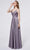 J'Adore - J19025 Flowy V Neck A-line Dress Special Occasion Dress 2 / Iron