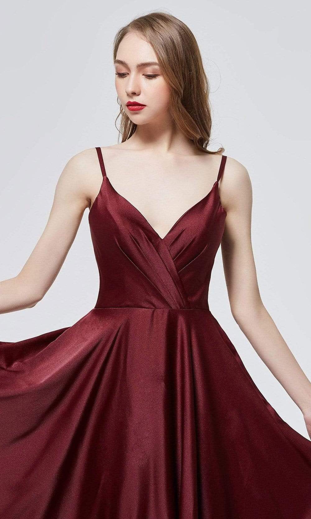 J'Adore Dresses - J19025 Flowy V Neck A-line Dress 8 / Iron - Shop J'Adore Dresses Dresses on Couture Candy at CoutureCandy.com J'Adore Dresses - J19025 Flowy V Neck A-line Dress 8 / Iron - Shop J'Adore Dresses Dresses on Couture Candy at CoutureCandy.com