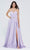 J'Adore - J20002 Brooch-Accent Satin Gown Special Occasion Dress 2 / Violet