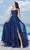 J'Adore - J20006 Lace Applique Corset Gown Special Occasion Dress 2 / Navy