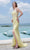 J'Adore - J20007 Lace Ornate Gown with Slit Special Occasion Dress 2 / Yellow