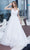 J'Adore - J20033 Floral Lace Applique A-Line Gown Special Occasion Dress 2 / Ivory