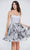 J'Adore - J20082 Strapless Floral A-line Dress Special Occasion Dress 2 / Charcoal