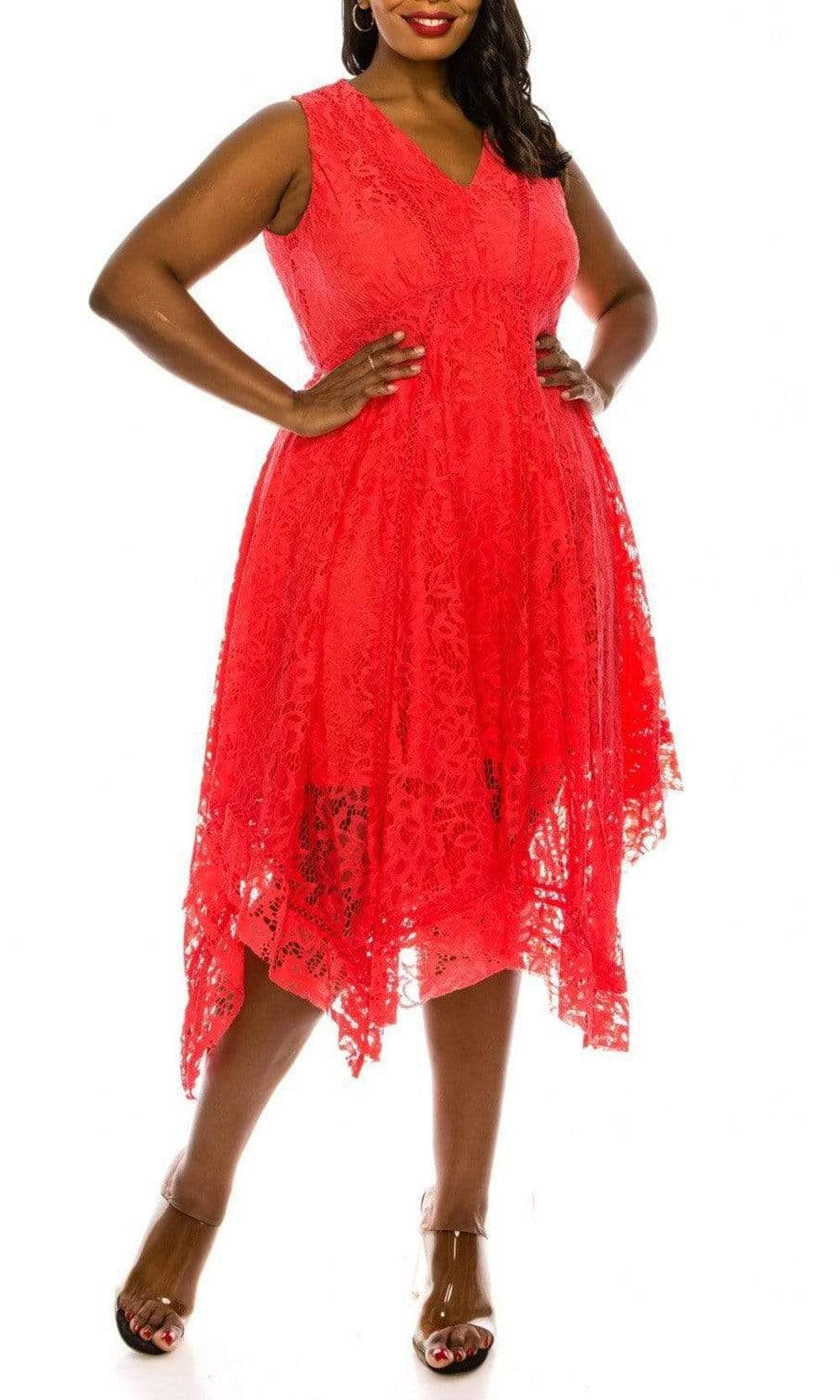 J Taylor - 1312M Lace V Neck High Low A-line Dress 2 / Poppy - Shop J Taylor dresses on Couture Candy at CoutureCandy.com J Taylor - 1312M Lace V Neck High Low A-line Dress 2 / Poppy - Shop J Taylor dresses on Couture Candy at CoutureCandy.com