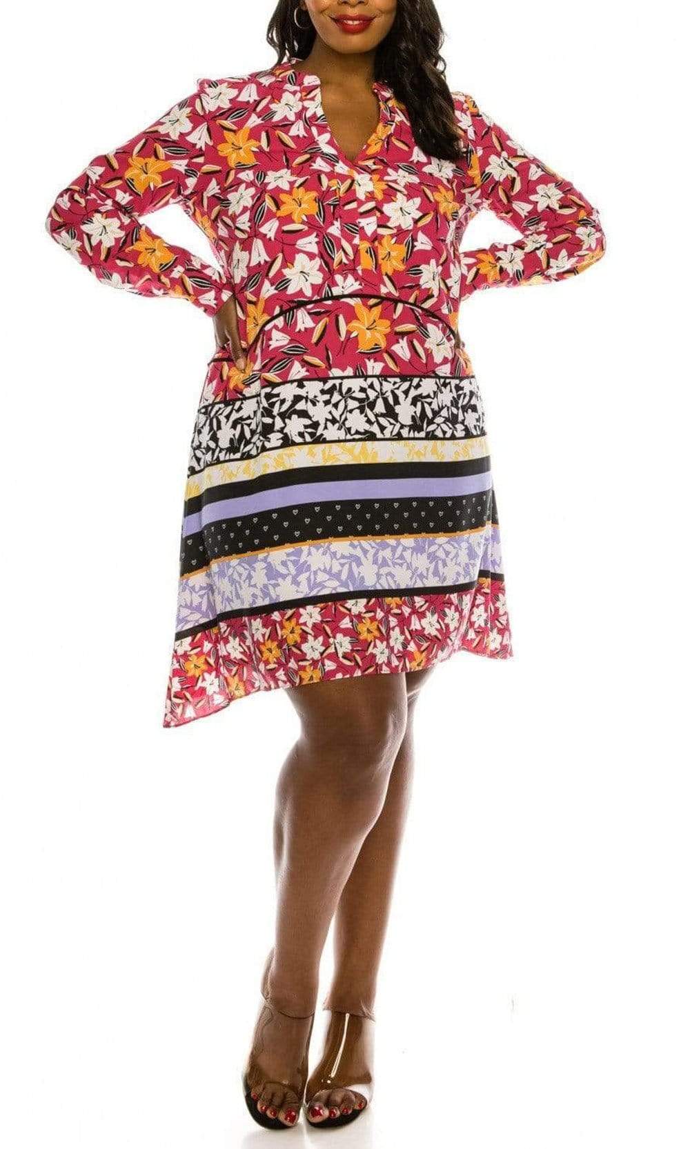 J Taylor - 1317M Floral Print Long Sleeve A-line Dress 6 / Pink - Shop J Taylor dresses on Couture Candy at CoutureCandy.com J Taylor - 1317M Floral Print Long Sleeve A-line Dress 6 / Pink - Shop J Taylor dresses on Couture Candy at CoutureCandy.com