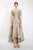 Janique - 61022 Off Shoulder Jacquard High Low A-line Dress Mother of the Bride Dresses 2 / Gold