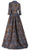 Janique - 71321 Cuffed Quarter Sleeve Button Down Jacquard Dress Evening Dresses