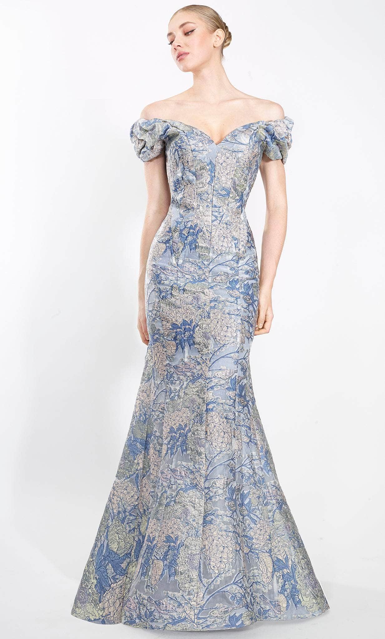 Janique 86721 - Off Shoulder Jacquard Evening Gown Janique 86721 - Off Shoulder Jacquard Evening Gown