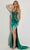Jasz Couture 7418 - Embellished One Sleeve Evening Dress Special Occasion Dress 000 / Emerald