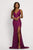 Johnathan Kayne - 2181 Lace Deep V-Neck Embellished High Slit Dress Evening Dresses 00 / Magenta