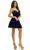 Johnathan Kayne - 2336 Thin Strapped Sequined Short Dress Cocktail Dresses 00 / Royal