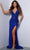 Johnathan Kayne 2525 - Sleeveless Plunging V-neck Long Dress Evening Dresses 00 / Royal-Purple