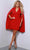 Johnathan Kayne 2536 - Cape Sleeves Sheath Cocktail Dress Cocktail Dresses 00 / Red