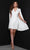 Johnathan Kayne 2536 - Cape Sleeves Sheath Cocktail Dress Cocktail Dresses 00 / White
