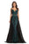 Johnathan Kayne - 7242 Embellished V-neck Sheath Dress Special Occasion Dress 00 / Black/Teal