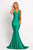Johnathan Kayne - 9213 Crystal Embellished Plunging V-Neck Gown Special Occasion Dress 00 / Jade