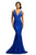 Johnathan Kayne - 9213 Crystal Embellished Plunging V-Neck Gown Special Occasion Dress 00 / Royal