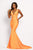 Johnathan Kayne - 9213 Crystal Embellished Plunging V-Neck Gown Special Occasion Dress 00 / Sherber