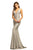 Johnathan Kayne - 9213 Crystal Embellished Plunging V-Neck Gown Special Occasion Dress 00 / Silver