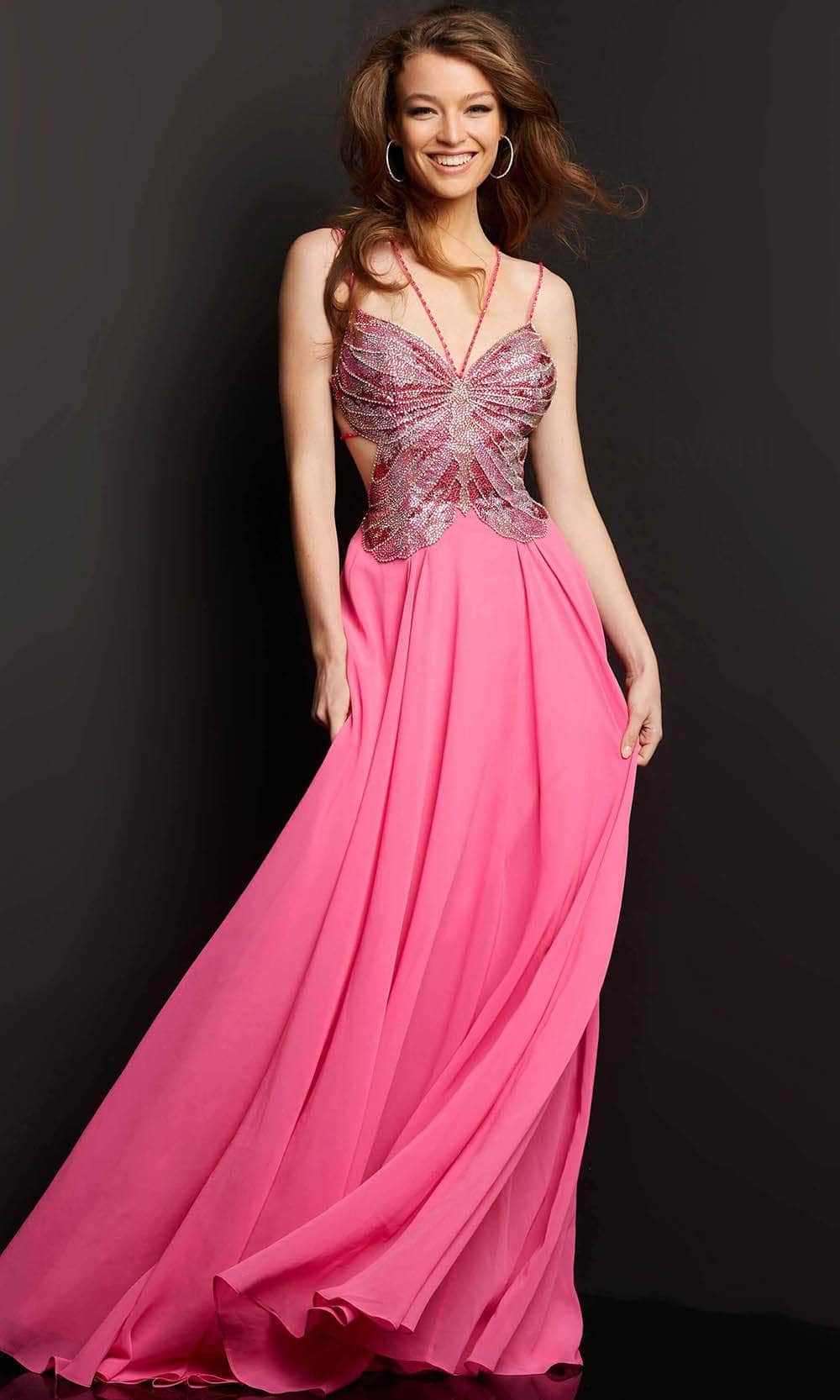 Jovani 000297 - Butterfly Motif Chiffon Prom Dress 8 / White - Shop Jovani dresses on Couture Candy at CoutureCandy.com Jovani 000297 - Butterfly Motif Chiffon Prom Dress 8 / White - Shop Jovani dresses on Couture Candy at CoutureCandy.com