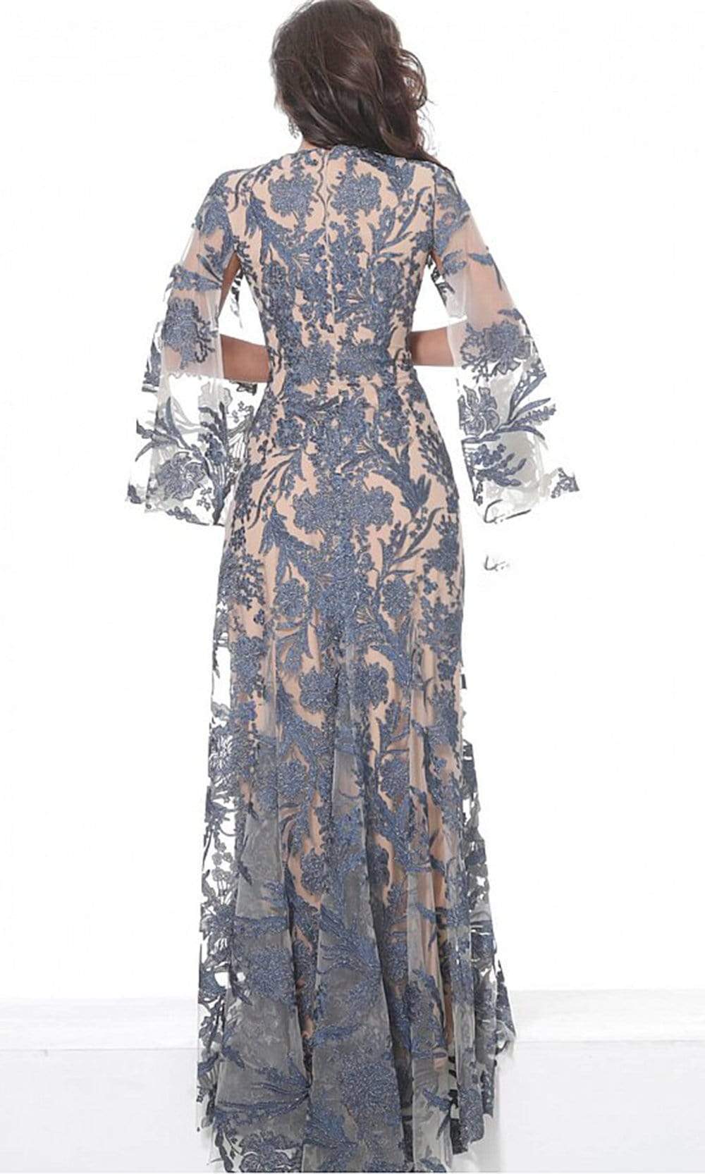 Jovani - 00752 Cape Sleeve Novelty Lace Sheath Gown Couture Candy Jovani - 00752 Cape Sleeve Novelty Lace Sheath Gown Couture Candy