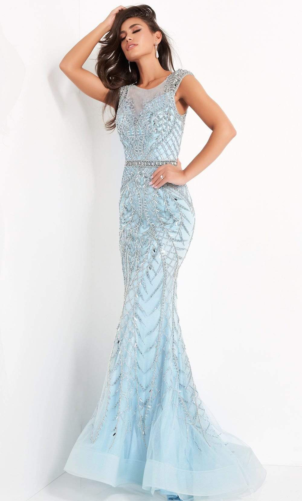Jovani - 02336 Embellished Scoop Neck Trumpet Dress Couture Candy Jovani - 02336 Embellished Scoop Neck Trumpet Dress Couture Candy