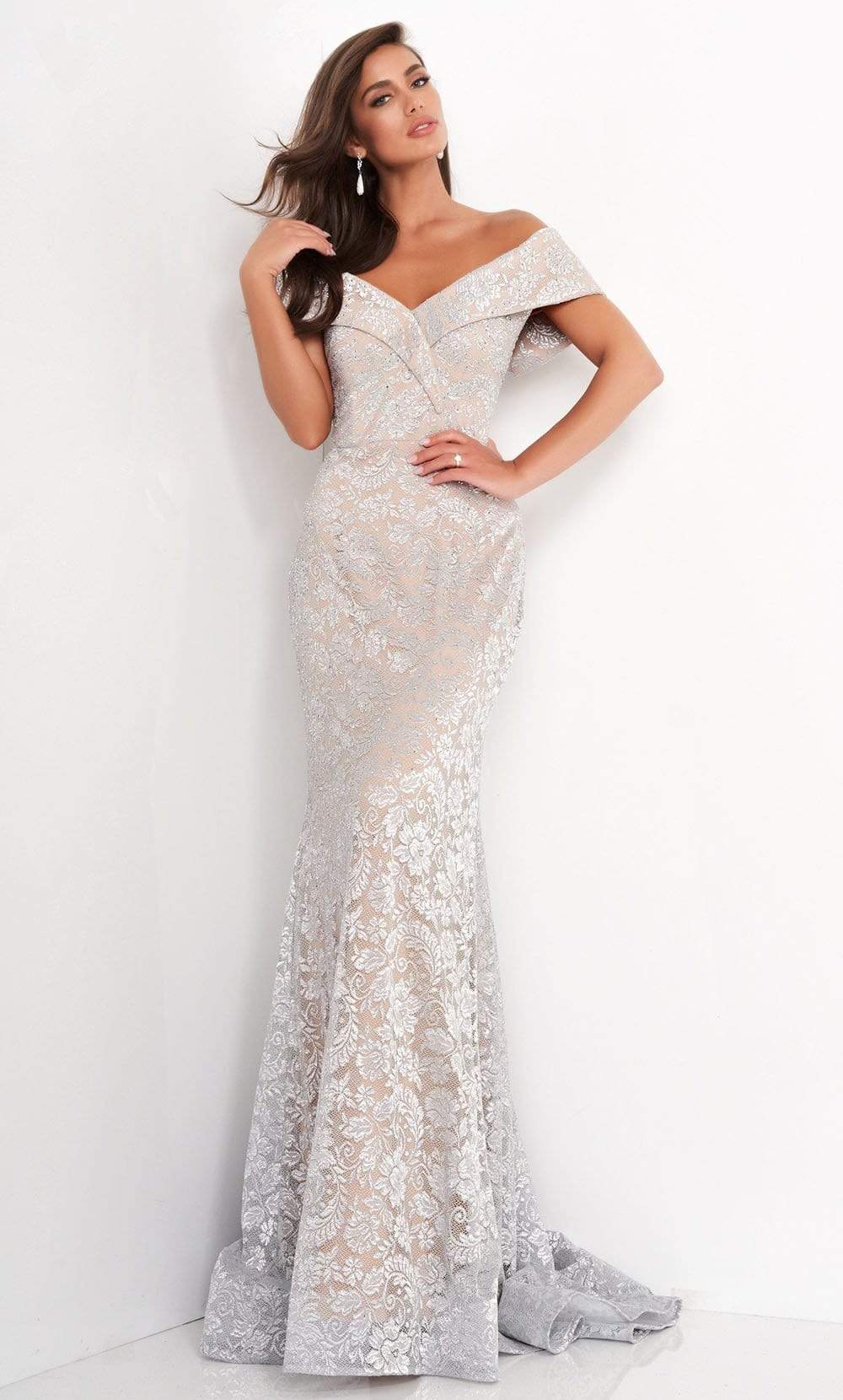 Jovani - 02905 Off-Shoulder Lace Mermaid Evening Dress 2 / Burgundy/Silver - Shop Jovani Dresses On Couture Candy at CoutureCandy.com Jovani - 02905 Off-Shoulder Lace Mermaid Evening Dress 2 / Burgundy/Silver - Shop Jovani Dresses On Couture Candy at CoutureCandy.com