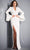 Jovani - 04240 Bell Sleeve High Slit Scuba Evening Dress Evening Dresses 00 / White